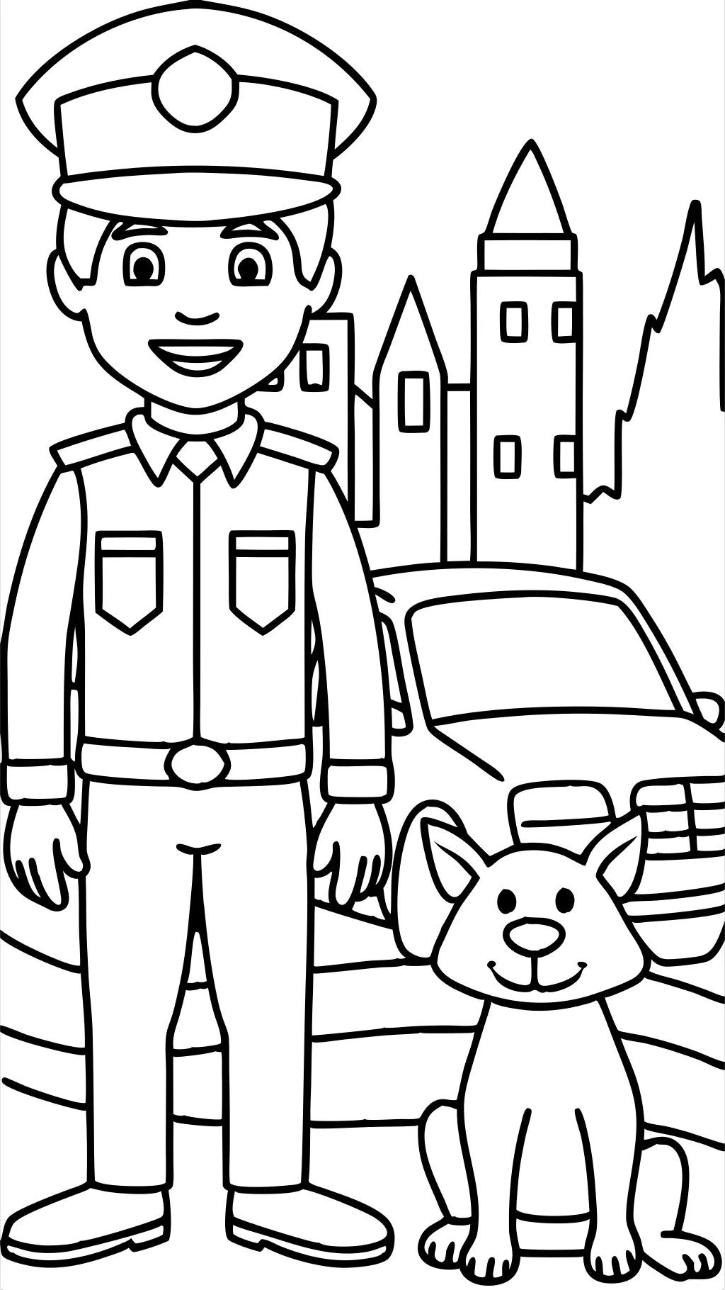 coloring pages of cops